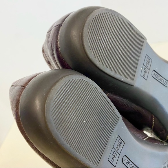 Aerosoles Women's Copenhagen Burgundy Brown Leather Flats Comfort Soles Size 10 - Picture 9 of 11